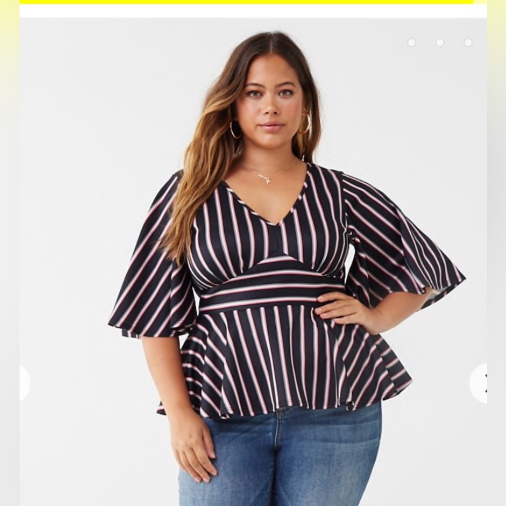 Striped Babydoll Blouse - Picture 9 of 9